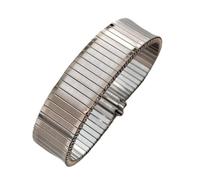 NVYRFS Cinturino elastico in acciaio inossidabile da 16/17/18/19/20/21/22 mm, cinturino di ricambio in metallo estensibile for orologio da uomo e da donna, accessori da polso(Silver)