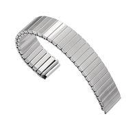NVYRFS Cinturino elastico in acciaio inossidabile da 16 mm e 18 mm, cinturino for orologio da uomo e da donna, universale, con cinturino estensibile in metallo, accessori(Sliver-18mm,S)