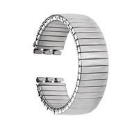 NVYRFS Cinturino elastico in metallo 17mm 20mm Cinturini in acciaio inossidabile con espansione Accessorio for bracciali con cinturino da polso opaco lucido(Silver-polished,17mm)