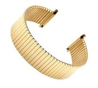 NVYRFS Cinturino elastico in metallo for orologio, larghezza regolabile, cinturino di ricambio in acciaio inossidabile, accessorio universale for braccialetto.(Gold,Polished)