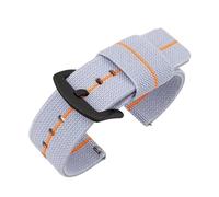 NVYRFS Cinturino elastico in nylon intrecciato a sgancio rapido da 18 mm, 20 mm, 22 mm e 24 mm, cinturino di ricambio for orologio sportivo da uomo.(Gray orange-black,22mm)