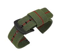 NVYRFS Cinturino elastico in nylon intrecciato a sgancio rapido da 18 mm, 20 mm, 22 mm e 24 mm, cinturino di ricambio for orologio sportivo da uomo.(Green red-black,22mm)