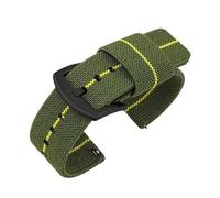 NVYRFS Cinturino elastico in nylon intrecciato a sgancio rapido da 18 mm, 20 mm, 22 mm e 24 mm, cinturino di ricambio for orologio sportivo da uomo.(Green yellow-black,18mm)