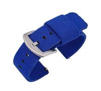 NVYRFS Cinturino elastico in nylon intrecciato a sgancio rapido da 18 mm, 20 mm, 22 mm e 24 mm, cinturino di ricambio for orologio sportivo da uomo.(Blue-Silver,20mm)