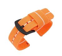 NVYRFS Cinturino elastico in nylon intrecciato a sgancio rapido da 18 mm, 20 mm, 22 mm e 24 mm, cinturino di ricambio for orologio sportivo da uomo.(Orange white-black,18mm)