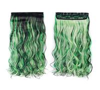 Nvzi 1 extension per capelli con clip, 45 cm, ondulate e resistenti al calore, per un volume istantaneo, colore verde A