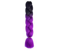 Nvzi 8 extension jumbo da 61 cm, colore arcobaleno sfumato, sintetiche ad alta temperatura, per trecce all'uncinetto, trecce intrecciate, da nero a viola