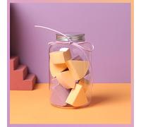 Nvzi Beauty Sponge Set di 12 spugne per trucco liquido e crema, copertura costruibile, spugna per fondotinta per base naturale, schiuma senza lattice con scatola, viola e giallo A62