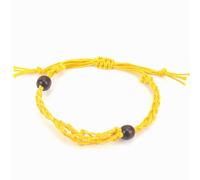 Nvzi -c Braccialetto di perline fatto a mano, adatto per uomini e donne, braccialetto a rete intrecciata fatto a mano, braccialetto regolabile ed elastico in pietra naturale (giallo), 20-28 cm, senza