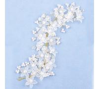 Nvzi Forcine per capelli da sposa con fiori e perle di cristallo, dorate, accessori per capelli con strass, per spose, damigelle d'onore, donne e ragazze (oro) A01