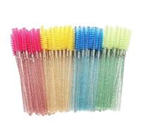 Nvzi Set di 100 pennelli colorati per ciglia, con brillantini, per mascara, occhi, ciglia, sopracciglia, cosmetici