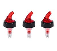 Nvzi Versatore misurato per liquori, 28,3 g, in plastica, misurato, per alcol, vino, cocktail, aceto, bevande, alcolici (3, rosso)