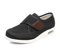 Nwarmsouth Pantofola per la casa con Chiusura Facile e Ampia,Piedi gonfi obesi Grandi Scarpe, Scarpe da Uomo Alto sul Collo del piede-50_Black,Scarpa Aderente Touch Close
