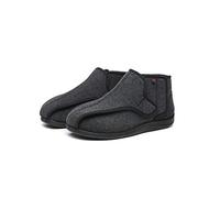 Nwarmsouth Scarpa Unisex per la Salute degli Adulti,Plus Scarpe Antiscivolo in Velluto, Scarpe per diabetici regolabili-42_Nero Grigio,Scarpa per la Salute Elastica e Confortevole