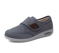 Nwarmsouth Scarpetta per Edema diabetico Larga,Calde Scarpe per diabetici, Scarpe Regolabili per Anziani Piedi gonfi-Grigio_40,Pantofole diabetiche in Memory Foam
