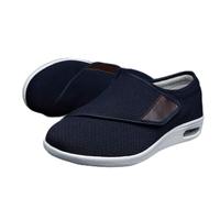 Nwarmsouth Scarpetta per Edema diabetico Larga,I Piedi gonfi Anziani allentano Le Scarpe, Scarpe da Allattamento Traspiranti con garza-44_ Blu Scuro,Pantofole diabetiche in Memory Foam