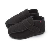 Nwarmsouth Scarpetta per edema diabetico larga,Scarpe con magic tape, scarpe per allattamento per riabilitazione paziente-42_ nere,Pantofole diabetiche in memory foam