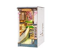 Nwcl home Puzzle di Legno 3D, Miniatura Giocattolo Edificio, Kit per Costruire con Luci LED, Regalo Creativo per Teenager e Adulti, Tram