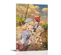 NWFWZP Poster su tela con immagine di animazione e animazione al tramonto oltre la fine del mondo, decorazione artistica da parete, per camera da letto, 20 x 30 cm, con cornice