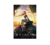 NWFWZP Poster su tela con stampa di anime e animazione al tramonto oltre la fine del mondo, decorazione artistica da parete per camera da letto, 40 x 60 cm, senza cornice