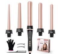NWOUIIAY Ferro Arricciacapelli 5 in 1 Set Arricciacapelli Ceramica con Temperatura Regolabile 80°C - 230°C e Display LCD Piastra Onde per Capelli con 9-32mm Ferri di Diverso e Spegnimento Automatico