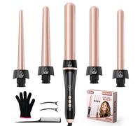 NWOUIIAY Ferro Arricciacapelli 5 in 1 Set Arricciacapelli Ceramica con Temperatura Regolabile 80°C - 230°C e Display LCD Piastra Onde per Capelli con 9-32mm Ferri di Diverso e Spegnimento Automatico