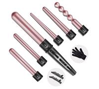 NWOUIIAY Ferro Arricciacapelli 6 in 1 80°C - 230°C Temperatura Regolabile Ceramica con Ferri di Diverso Diametro Ondulatore Modellatore Multifunzione Schermo LCD Cavo da 2.5 m ruotabile a 360 gradi