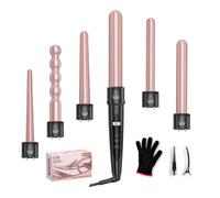 NWOUIIAY Ferro Arricciacapelli 6 in 1 Multifunzione Arricciacapelli Ceramica Set con Display LCD e Temperatura Regolabile 80°C - 230°C, Ondulatore Modellatore con Ferri di Diverso Adatto a Tutte