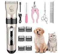 NWOUIIAY Kit Tosatrice Professionale per Cani Tagliacapelli Animali Gatto Ricaricabile Tosatore Elettrico per Impermeabile IPX7 Lavabile Ricaricabile