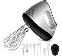 NWOUIIAY Sbattitore Elettrico 500W frullatore 5 velocità frusta e Turbo Boost Frullino con 9 Accessori Gancio per Impasto in Acciaio Inox per Cuocere Torte da Cucina, pasta, Batters