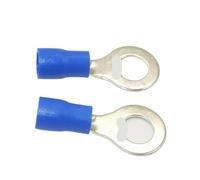 NWPNLXEA 1000 Pezzi RV2-10 3/8" 16-14AWG Connettore for Filo Isolato con Anello di Terra Terminale a crimpare Elettrico Connettori isolati ad Anello Blu