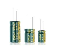 NWPNLXEA 100Pcs Aluminum Electrolytic Capacitor High Frequency Low 6.3V1000UF 6.3V1500UF 6.3V3300UF Low Resistance (6.3V3300UF 10x20)