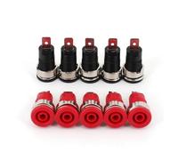 NWPNLXEA 10Pcs Insulated 4mm Female Jack Panel Socket Binding Connector (Red And Black)