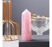 NWPNLXEA 1pc 6-7cm Crystal Rose Quartz Hexagonal Prism Ornament Magic Wand Tower Room Decor Home