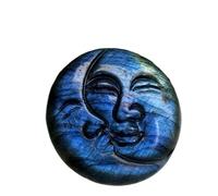 NWPNLXEA 1pc Moonstone carving of the sun and moon gods with a glitter effect