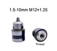 NWPNLXEA 1pcs 1.5-10mm B12 3/8 Thread Drill Chuck Conversion Drill Chuck 1/2 M12x1.25 Wrench Into Drill Keyless 3 Jaw Chuck (1.5-10mm M12)