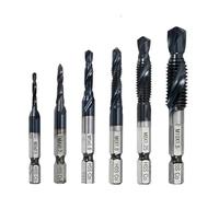 NWPNLXEA 1Pcs M3-M10 Screw Tap Drill Bits HRC89 TiAlN Coated HSSCO M35 Cobalt Taps Metric Combination Bit 1/4 Inch in Hex Quick Change(M3(1PC)) NWPNLXEA