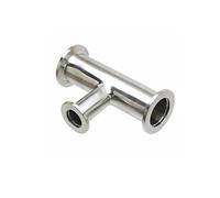 NWPNLXEA 304 Stainless Steel Vacuum Pipe Tri Clamp Reducer Tee Unequal Tee Ferrule Pipe Connector 3 Ways Tee Pipe Branch (Color : Silver, Size : KF40 to KF16)