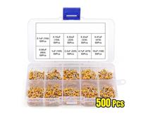 NWPNLXEA 500Pcs Ceramic Capacitor Kit 10Valuesx50Pcs 0.1uf-10uf (104-105) Multilayer Ceramic Capacitors Assorted Kit with Storage Box