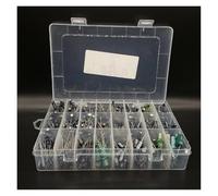NWPNLXEA 500Pcs/lot 0.1UF-1000UF 24Values Aluminum Electrolytic Capacitors 16-50V Mix Electrolytic Capacitor Assorted Kit And Storage Box