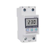 NWPNLXEA 63A 220V DIN Rail Adjustable Voltage Protector Relay Current Limit Protection with Wattmeter kWh Meter Power Consumption(80A)