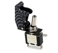 NWPNLXEA Auto Car Boat Truck Illuminated LED Toggle Switch with Aircraft Flip Up Cover Guard White 12V20A Carbon Cover (Color : 1 Set)