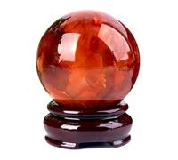 NWPNLXEA Beautiful Red Agate Ball Crystal Quartz Raw Stone Sphere Feng Shui Ornaments for Healing/Divination/Chakra Balance/Yoga/Home/Office Decoration,40-50mm