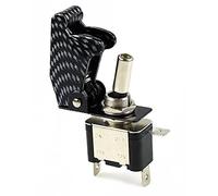 NWPNLXEA Car Boat Truck Illuminated LED Toggle Switch with Aircraft Flip Up Cover Guard Yellow 12V20A Carbon Cover