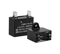 NWPNLXEA CBB61 Air Conditioner Capacitor Fan Start Electronic Starter Run Capacitor 450V 1UF 1.2UF 1.5UF 2UF 2.5UF 3UF 3.5UF 4UF 4.5UF 5UF 6UF 12UF (450V2UF)