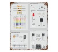 NWPNLXEA Electronic Circuit Board Components Vintage Chart Metal Tin Sign Industrial Retro Wall Decor for Tech Garage Man Cave 8 X 12 Inch