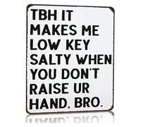 NWPNLXEA Funny Classroom Sign It Makes Me Salty When You Dont Raise Your Hand Vintage Metal Tin Plaque for Office School 8 X 12