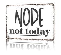 NWPNLXEA Funny Office Sign Nope Not Today Sarcastic Quote Metal Wall-Art for Desk Cubicle Work From Home Office (8 X 12