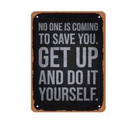 NWPNLXEA Inspirational Metal Sign with Empowering Quote Modern Typography for Home Gym Office Wall Decor 8 X 12