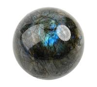 NWPNLXEA Labradorite Stone Sphere Quartz Crystal Ball Real Gemstone Figurine Divination for Home Wedding Office Fish Tank Decor,5cm/1.96in